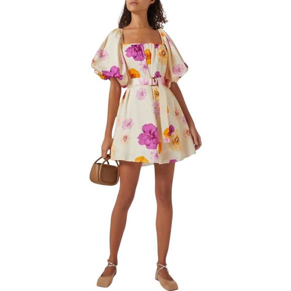 NEW ACLER highgate mini dress in yellow multi - Picture 2 of 3